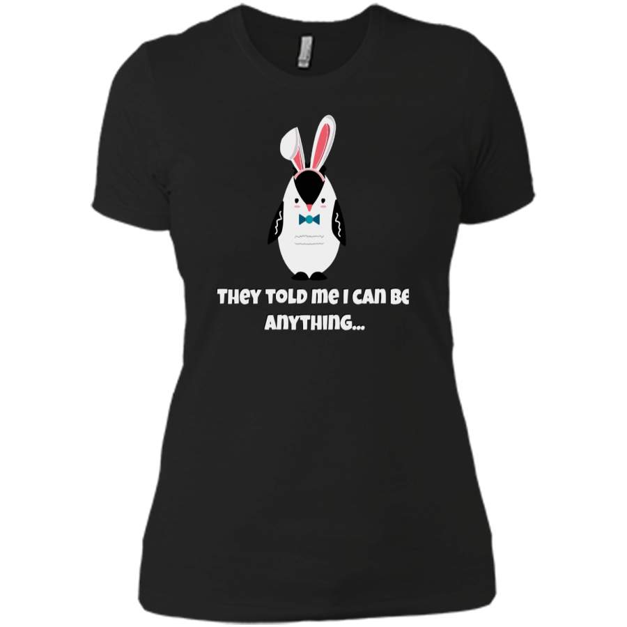 Cute Easter Bunny Penguin Easter T-shirt Next Level Ladies Boyfriend Tee