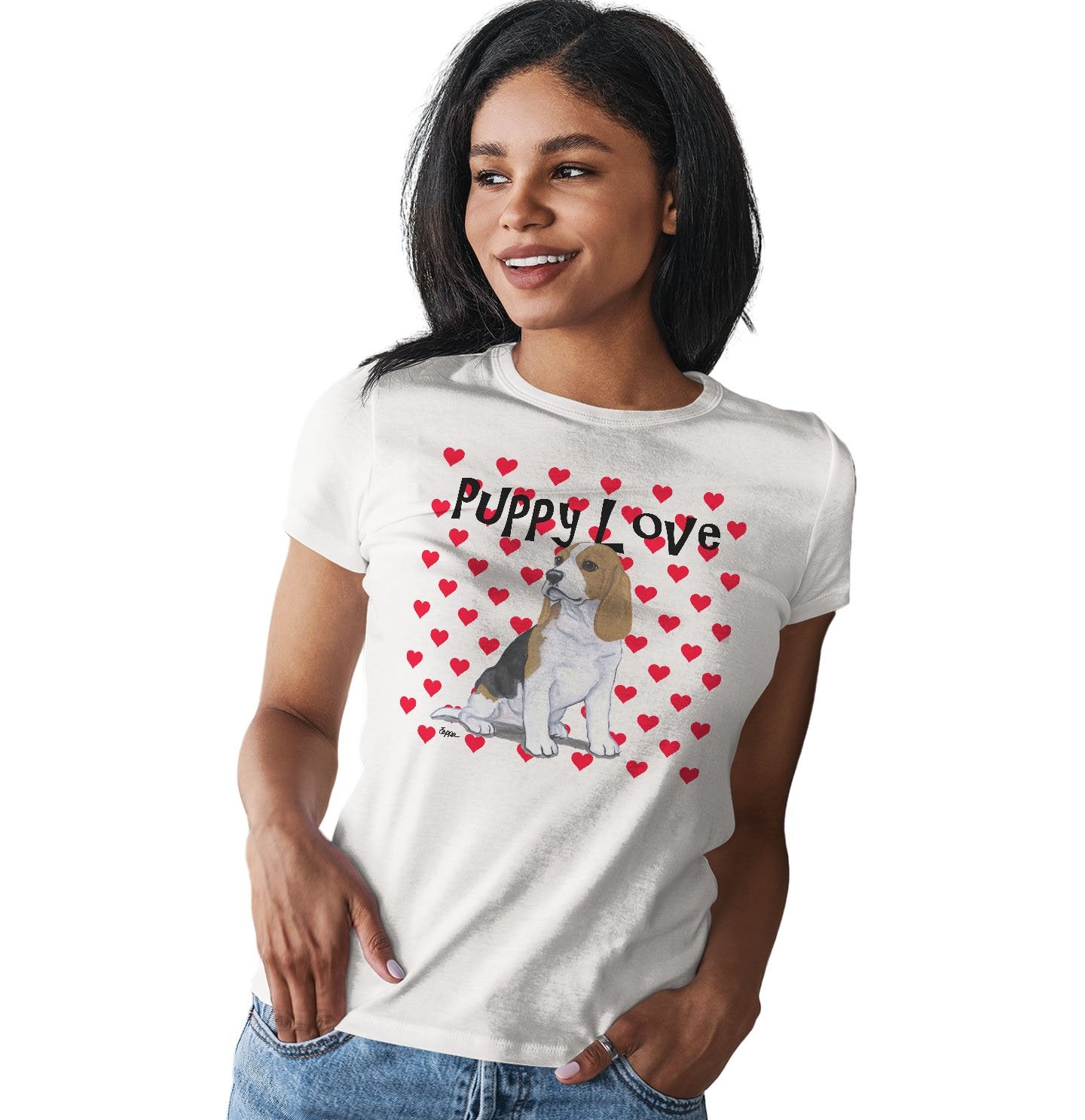 Beagle Puppy Love – Women’S Fitted T-Shirt