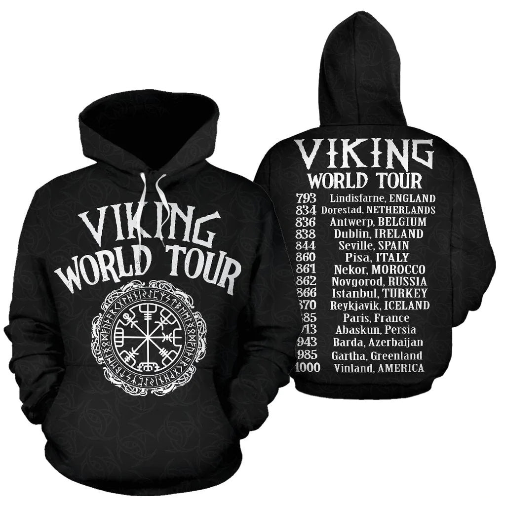 Viking World Tour Hoodie, 3D All Over Print Viking Hoodies Men Women