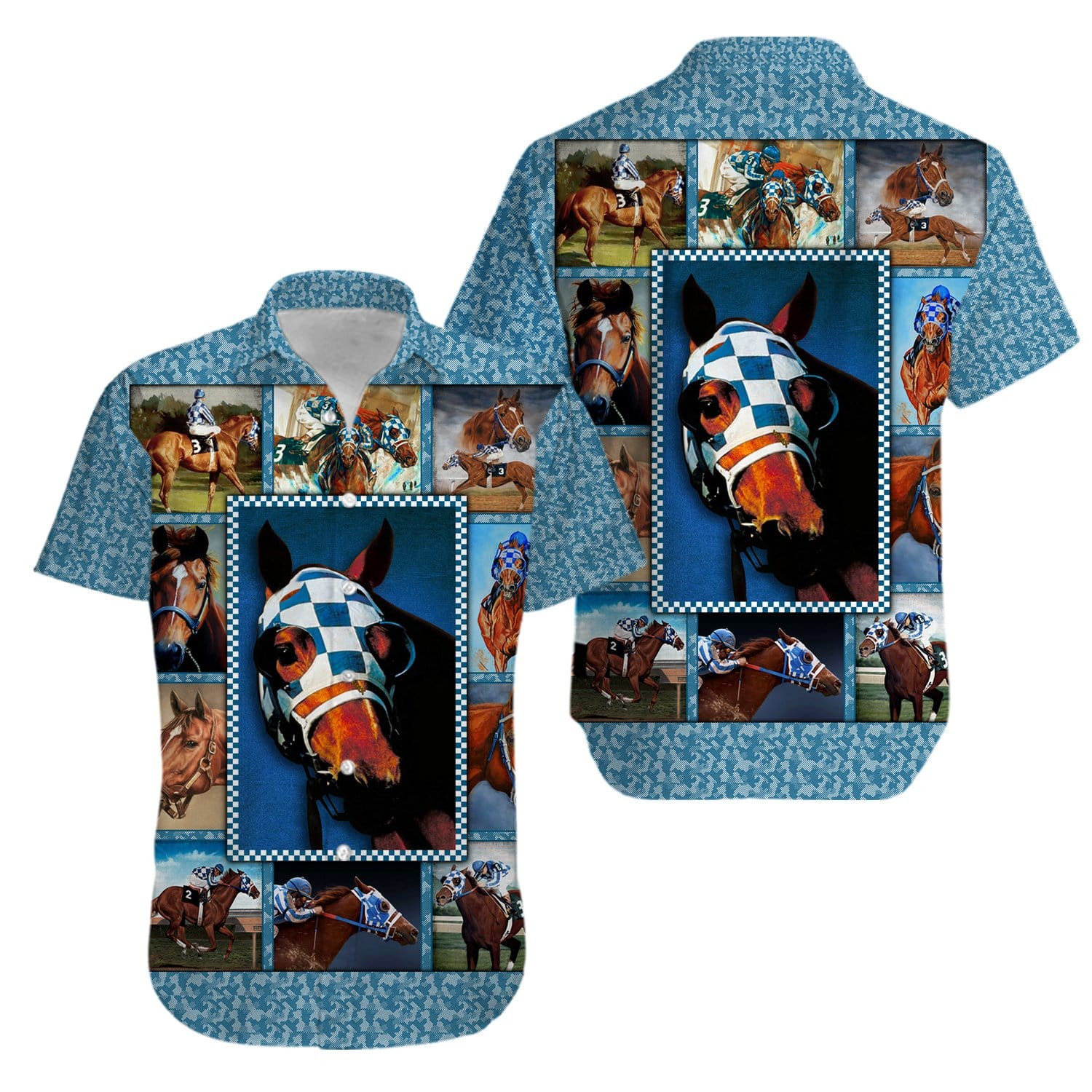 Secretariat Horse Racing Beautiful Hawaii Aloha Shirts Kv Ha87807