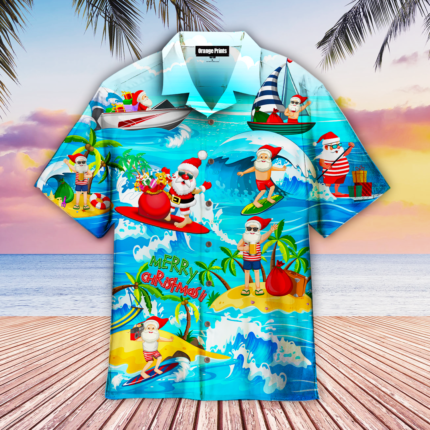 Funny Santa Claus Surfing Summer Aloha Hawaii Shirts For Men Women Ha87293