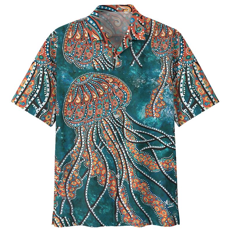 Hippie Jellyfish Hawaiian Shirt, Big Hawwaii Shirt, Short – Chingontees