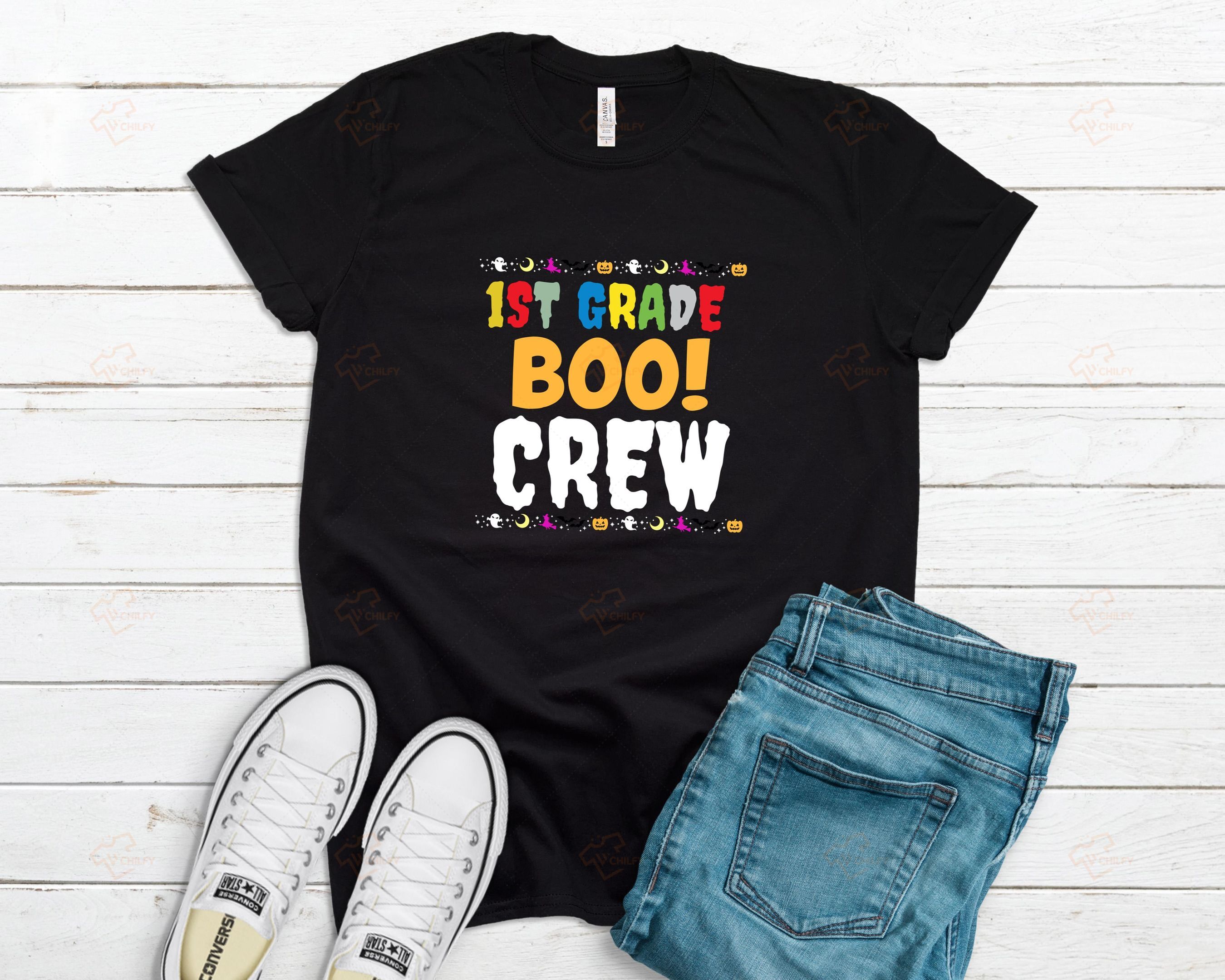 Halloween 1st Grade Boo Crew Shirt, 1st Grade Halloween Gift, Halloween Costume, Halloween Tee