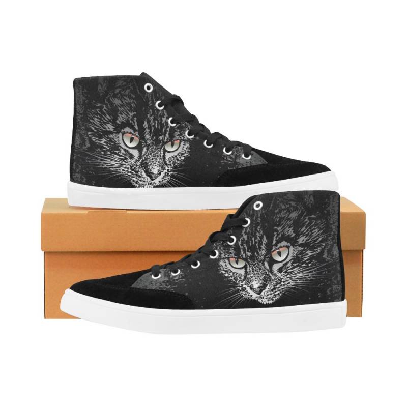 Cat Custom Design High Top Shoes For Women