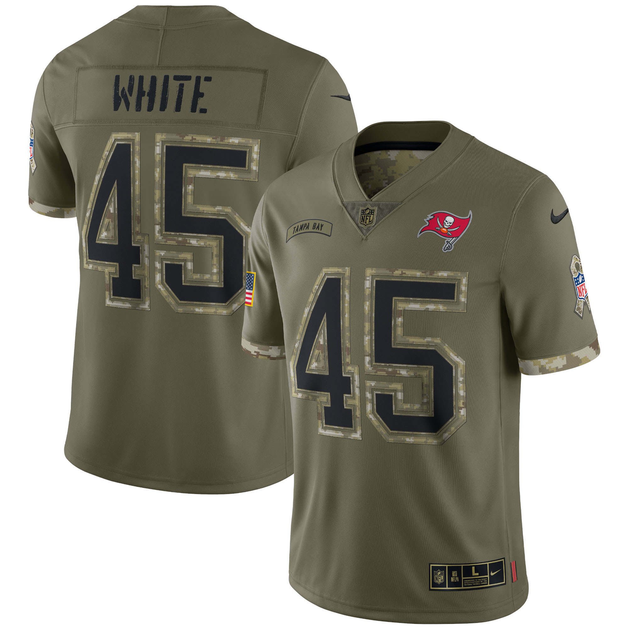 Men’s Tampa Bay Buccaneers Olive 2022 Salute To Service Limited Jersey