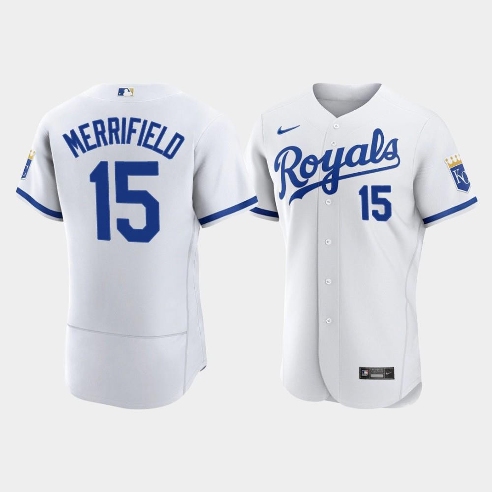 Whit Merrifield 15 Kansas City Royals Men’s 2022-23 Home Jersey – White Jersey