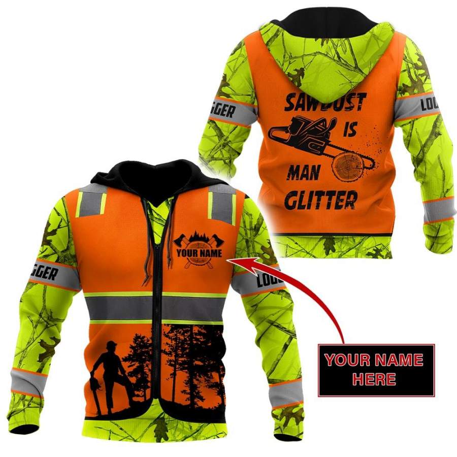 3D Chainsaw Logger Quotes Custom Name Unisex Shirts AM112047