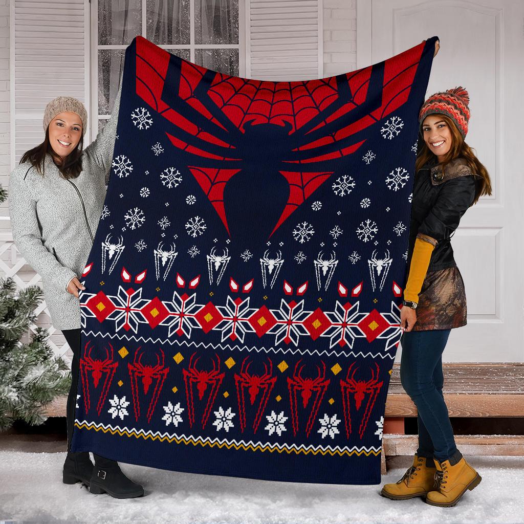 Spiderman Black Ugly Christmas Custom Blanket Home Decor