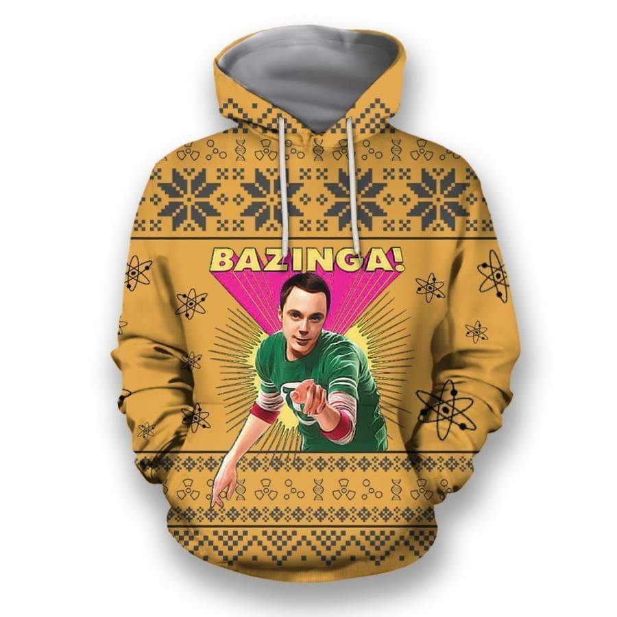 3D All Over Print Bazinga Sweatshirt and Hoodie