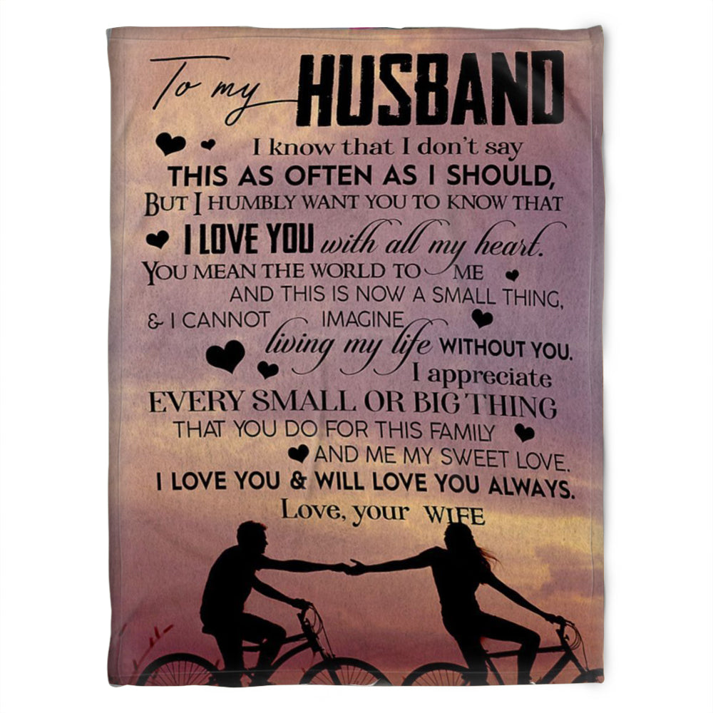 To My Husband Blanket. Living My Life Without You.Gift For Husband Family Home Decor Bedding Couch Sofa Soft And Comfy Cozy