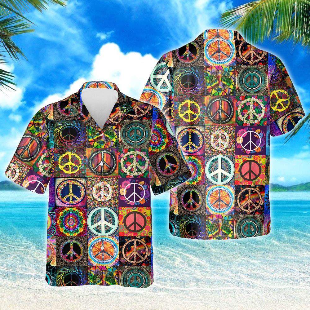 Hippie Peace Sign Hawaii Shirt Ha58954