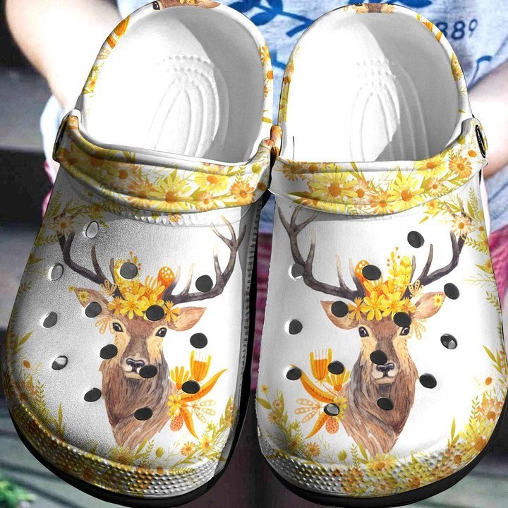 Deer Flowers Cute Shoes Love For Deer Flowers Bekind Autumn Crocbland Clog Love