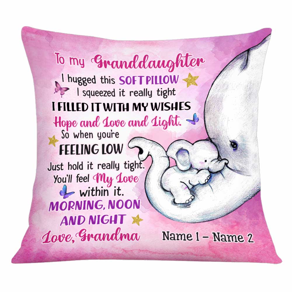 Personalized Mom Grandma Daughter Granddaughter Elephant Pillow Jr245 26O34