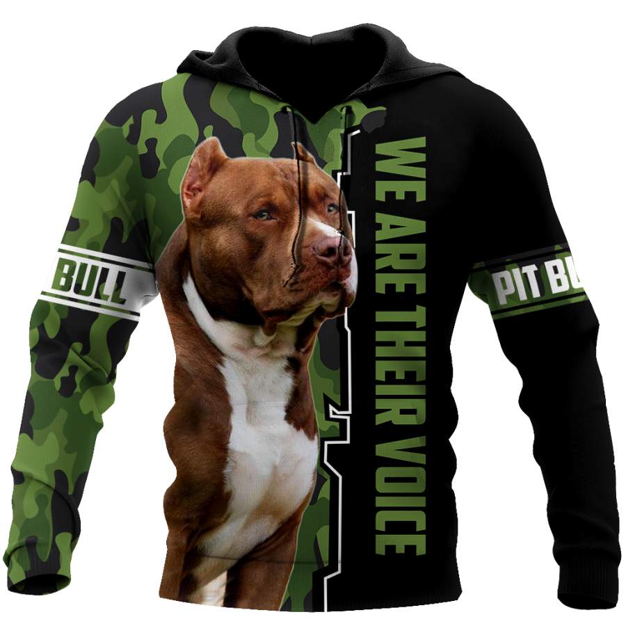 We Are Their Voice Pit Bull 3D All Over Print Hoodie DD09262002