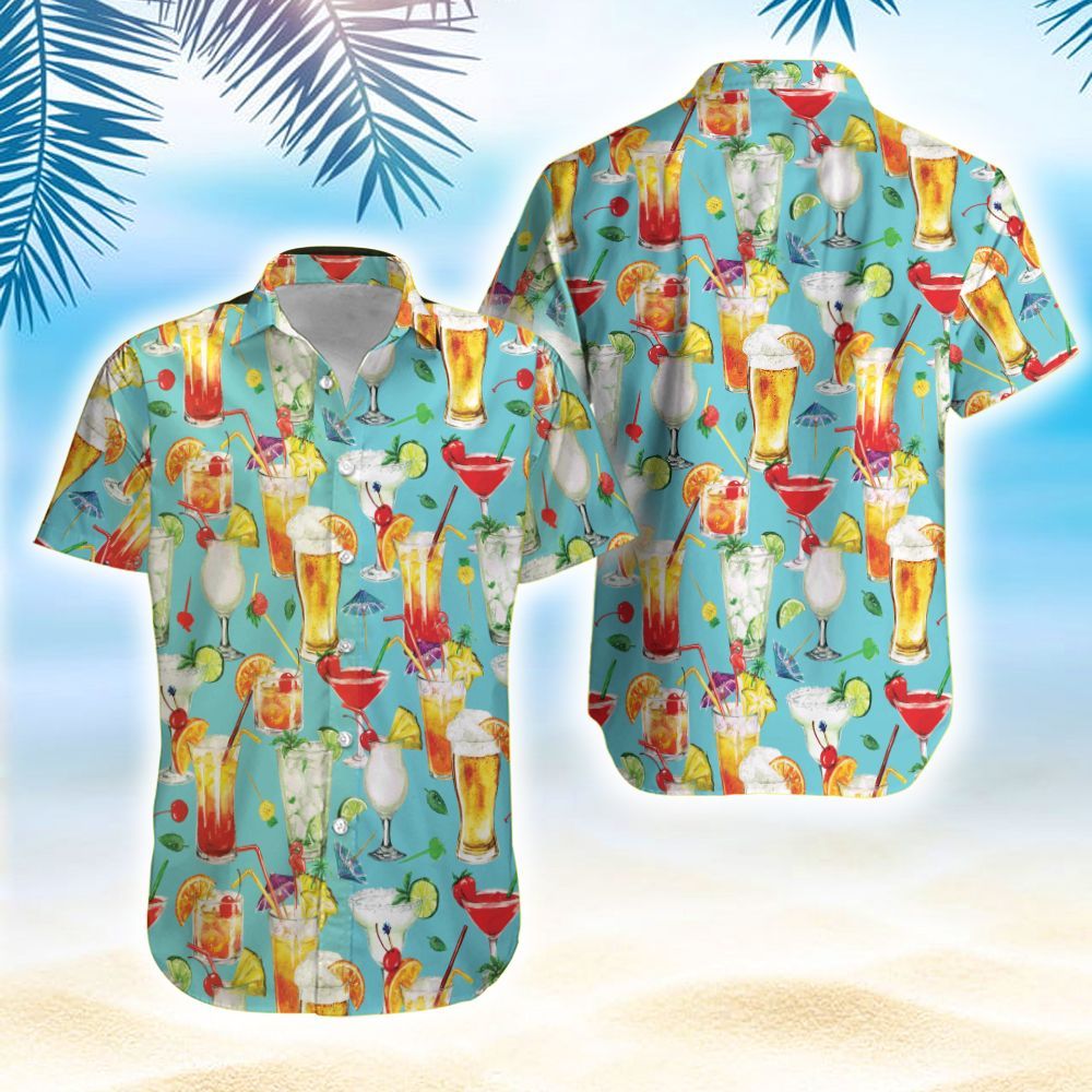 Order Beer Cocktail Pattern Tropical Hawaii Aloha Shirts Ha105390