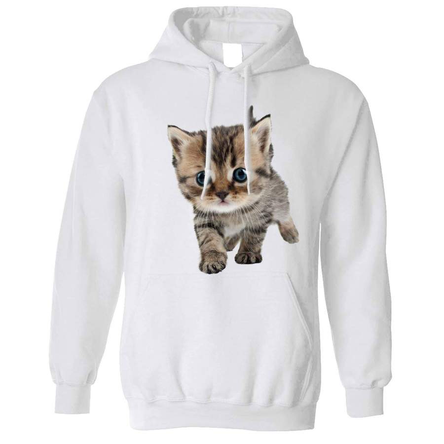 Cute Cat Hoodie Photographic Kitten Design Hooded Jumper