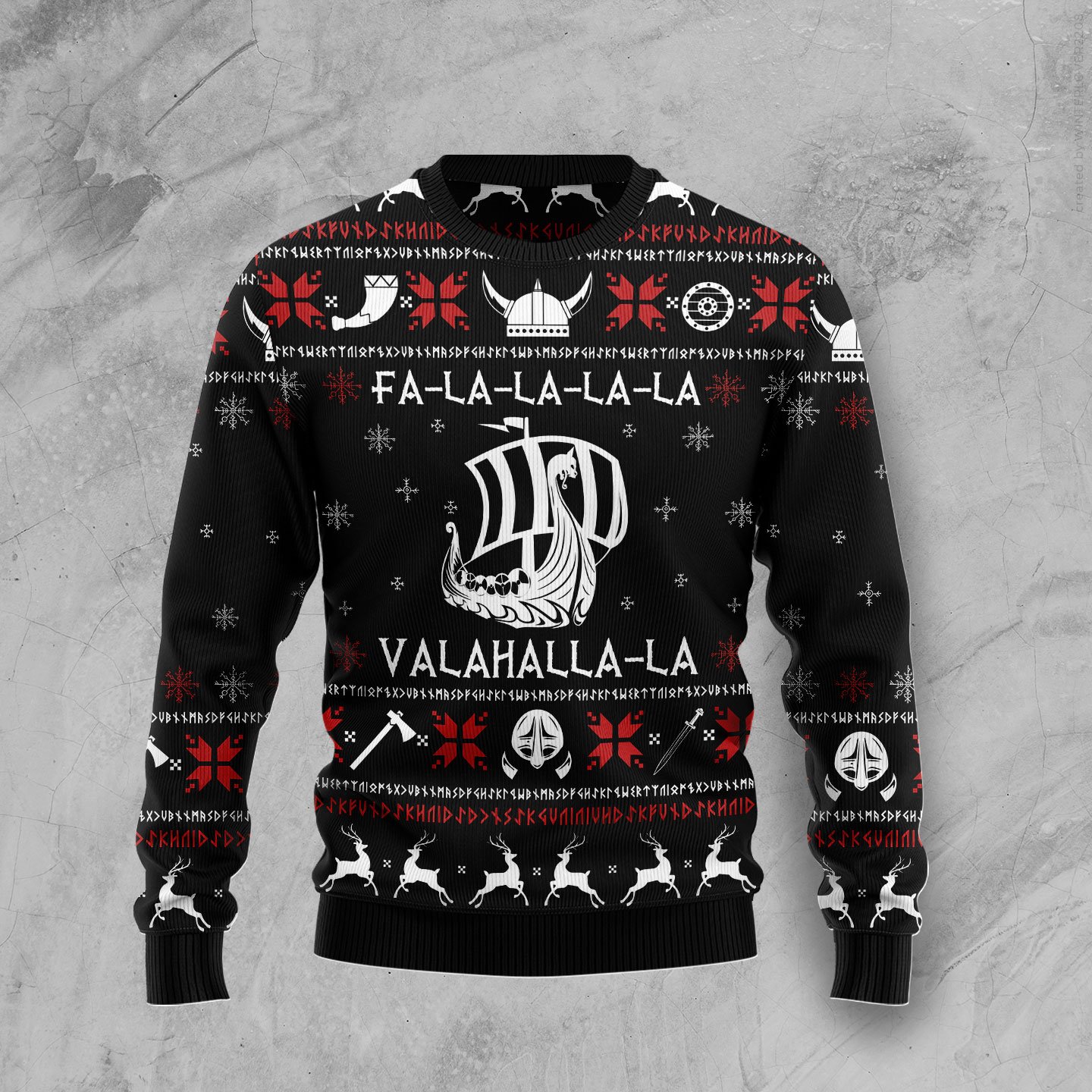 Valhalla Viking G51023 Ugly Christmas Sweater unisex womens & mens, couples matching, friends, funny family ugly christmas holiday sweater gifts (plus size available)