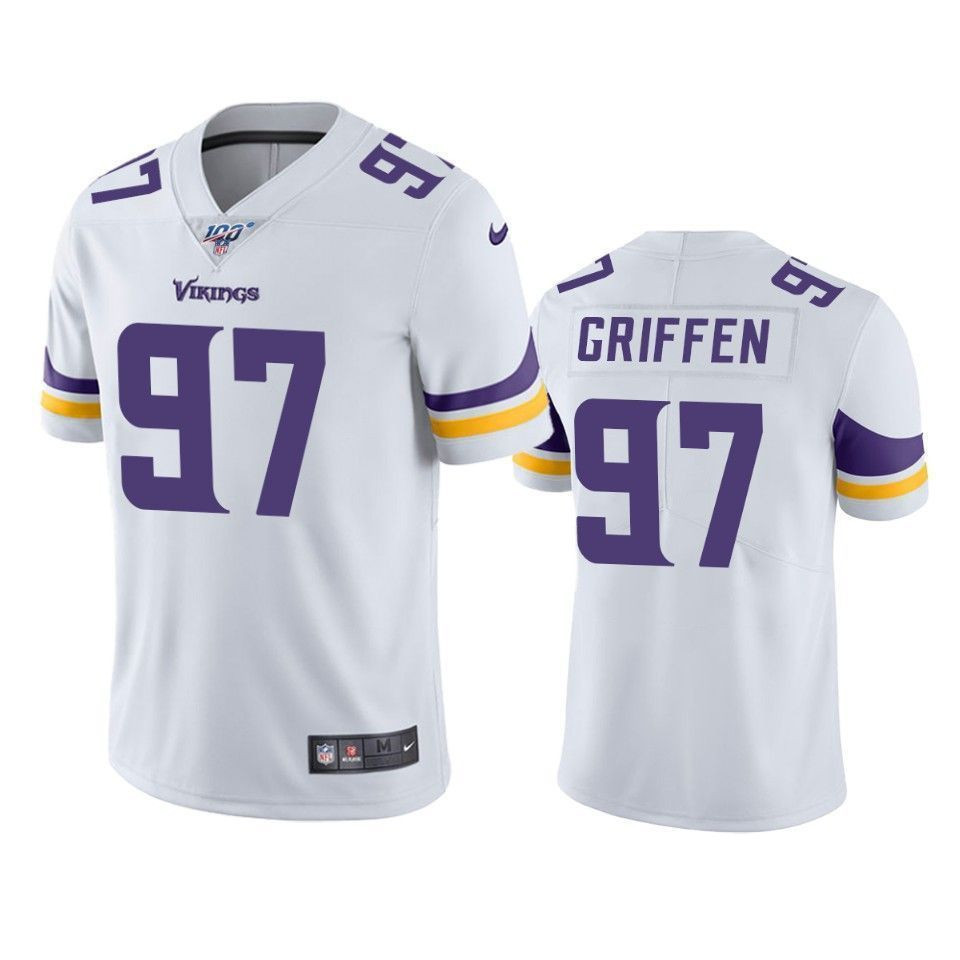 Minnesota Vikings Everson Griffen White 100Th Season Vapor Limited 3D Jersey