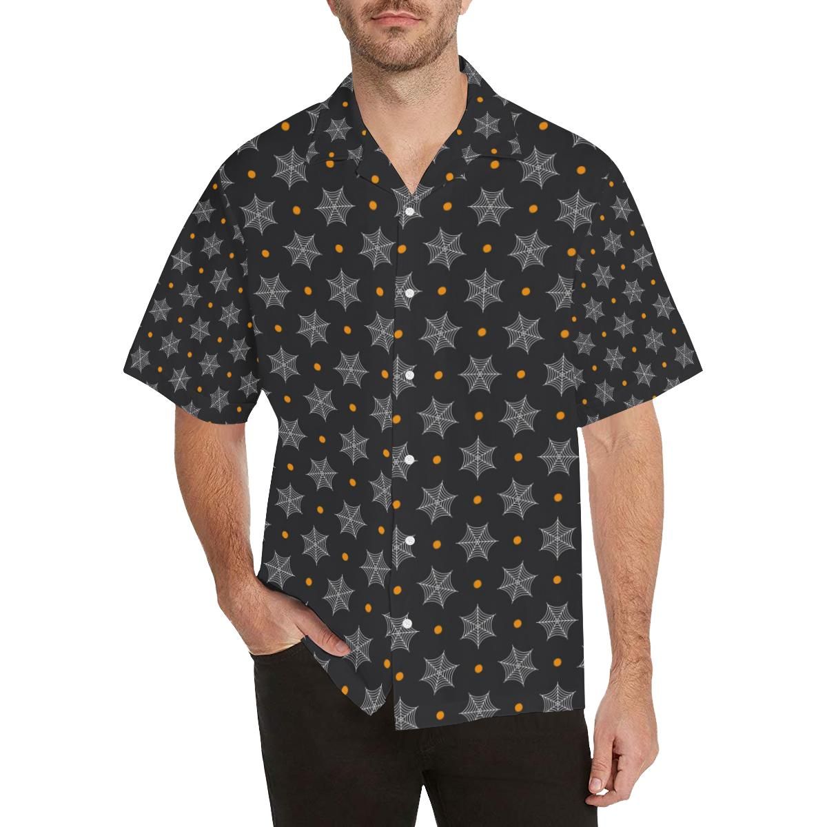 Cobweb Spider Web Pokka Dot Pattern All Over Print Hawaii Shirt Ha108351