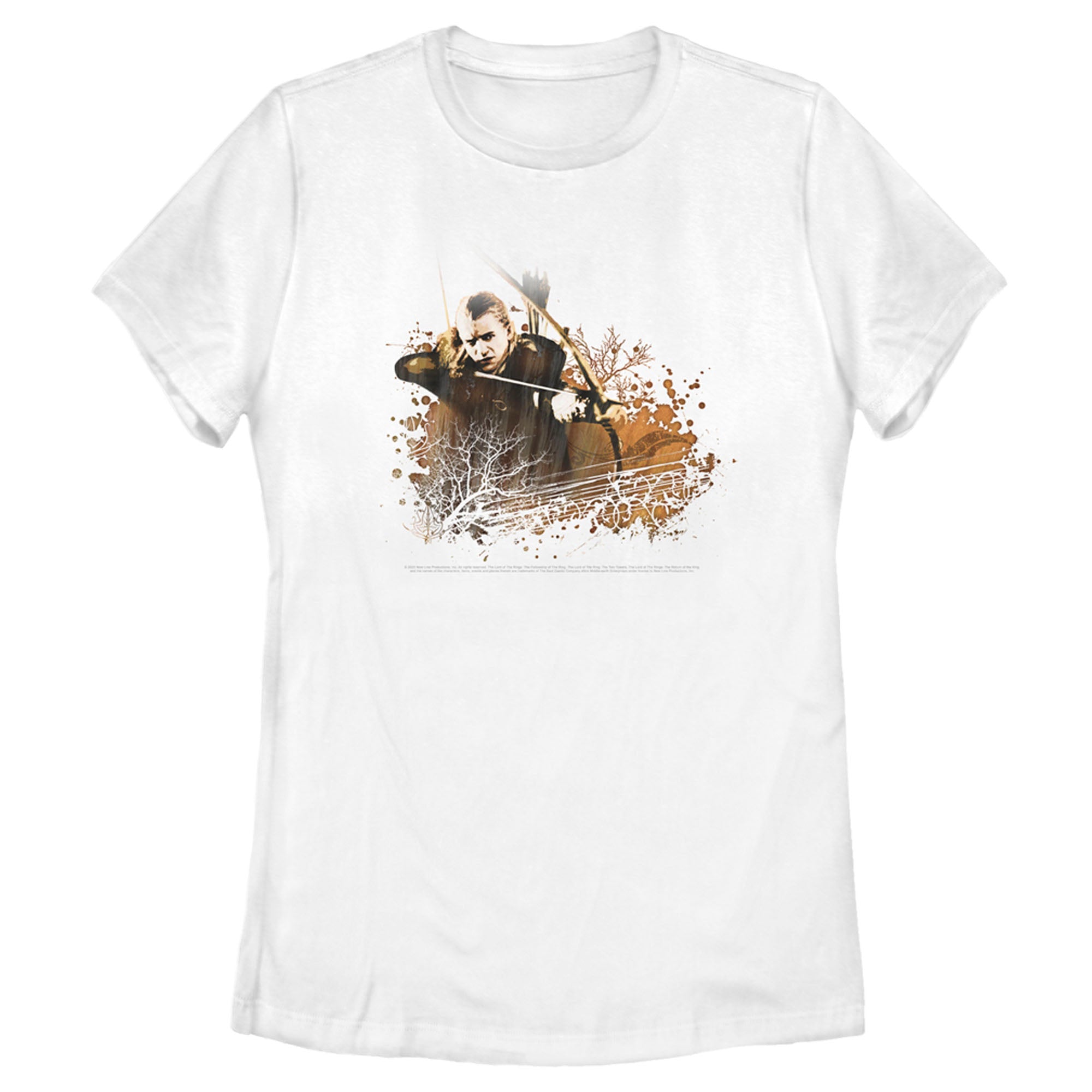 The Lord Of The Rings Women’S Fellowship Of The Ring Legolas Paint Splatter  T-Shirt