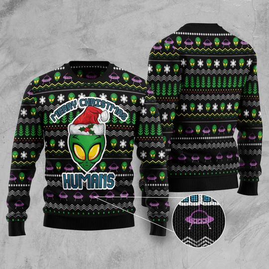 ALIEN MERRY CHRISTMAS UGLY SWEATER HN161256