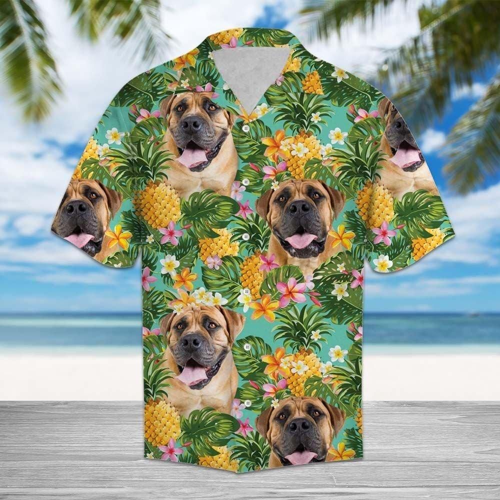 Tropical Pineapple Boerboel Aloha Hawaiian Shirt Colorful Short Sleeve Summer Beach Casual Shirt For Men And Women