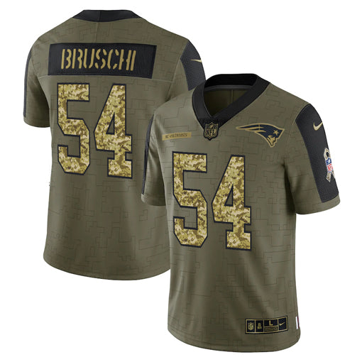 Men’S New England Patriots Tedy Bruschi Nike Camo 2021 Salute To Service Limited Player Jersey