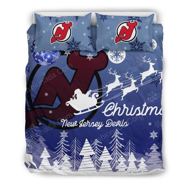 Merry Christmas New Jersey Devils Hockey Sport 2 Bedding Set