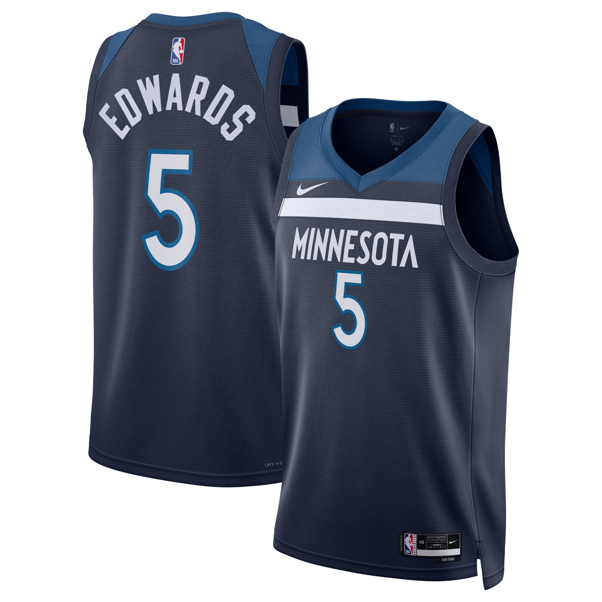 Minnesota Timberwolves Icon Edition Swingman Jersey – Navy – Anthony Edwards – Unisex