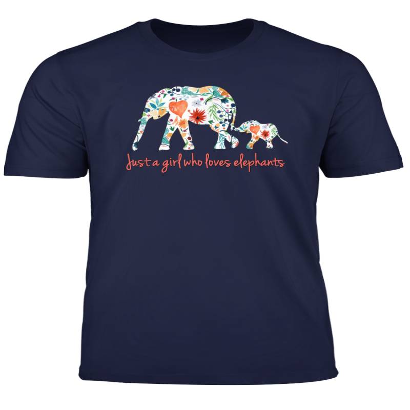 Just A Girl Who Loves Elephants T Shirt With Floral Pattern