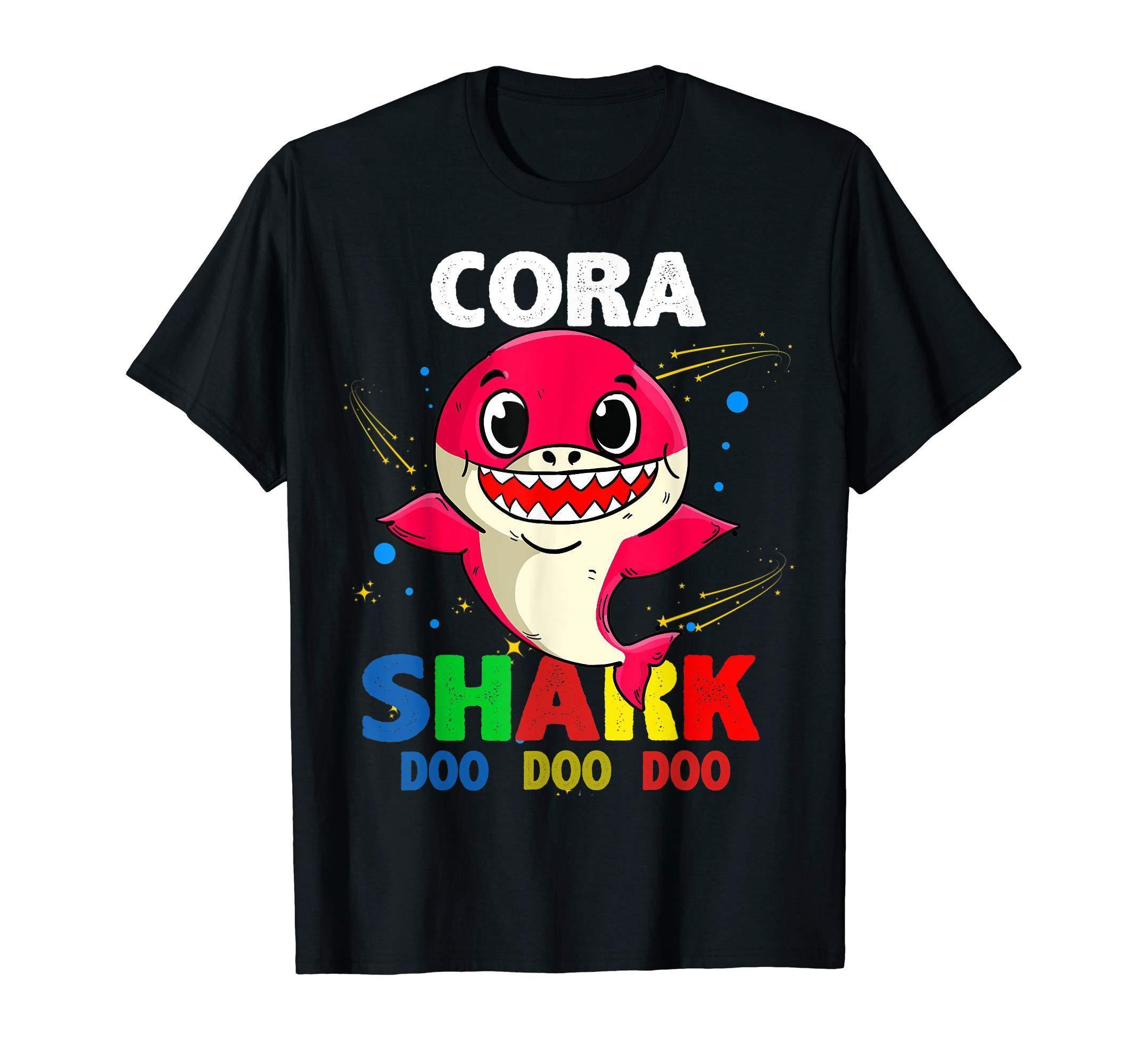 Custom Name Cora Shark Doo Doo Doo Shark Funny T Shirt