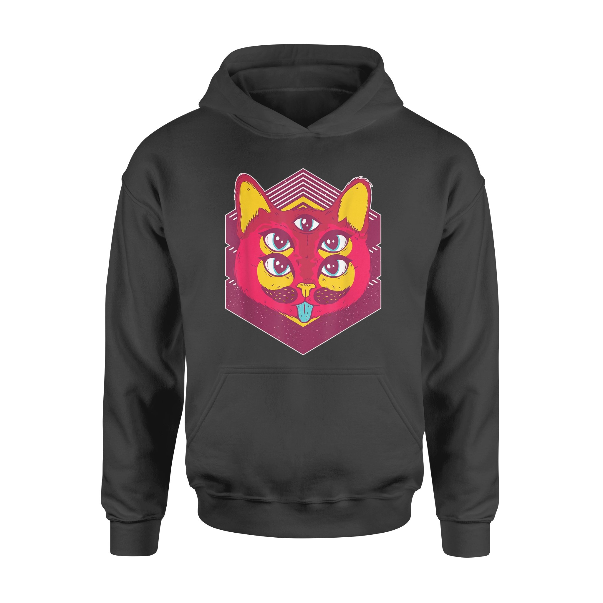 Trippy Psychedelic Vibes Kitten – Pop Art Cat – Standard Hoodie