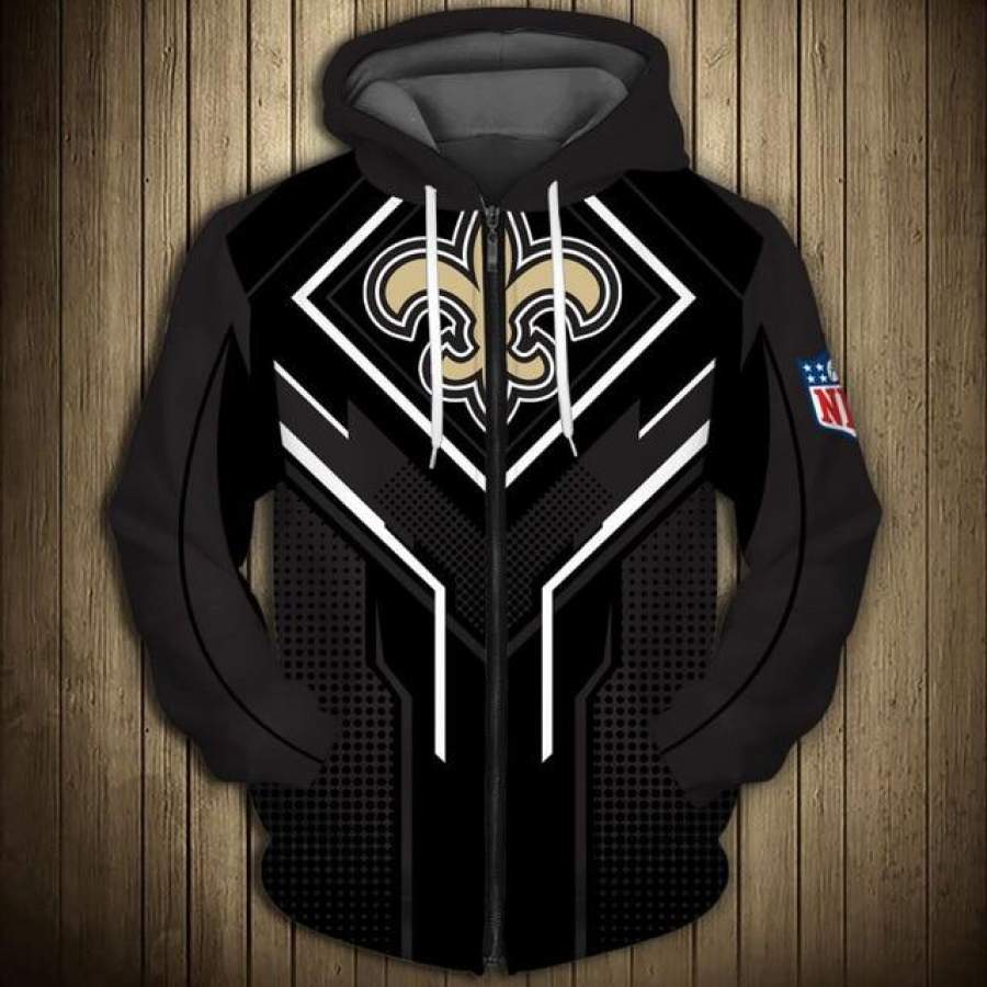 New Orleans Saints Square Lattice Zipper Hoodie