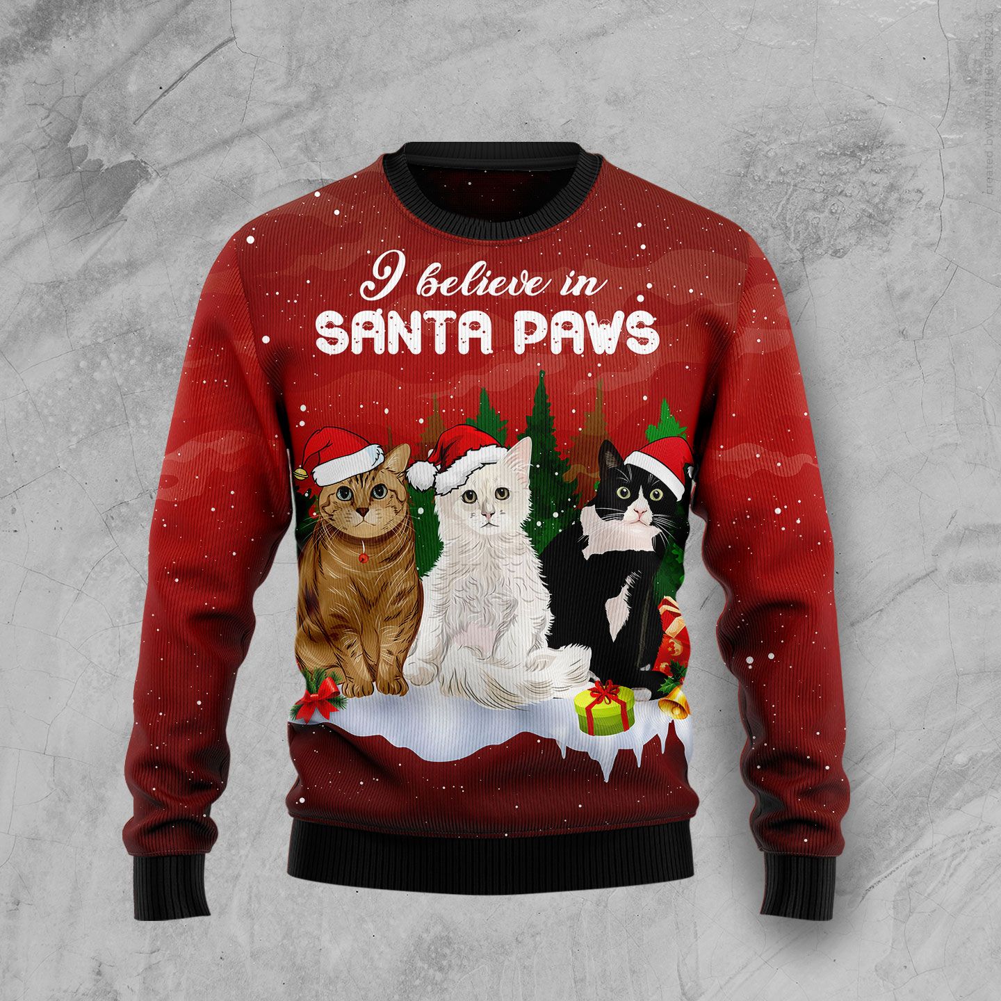 Cat Santa Paws Ugly Christmas Sweater | For Men & Women | Adult | Us5821