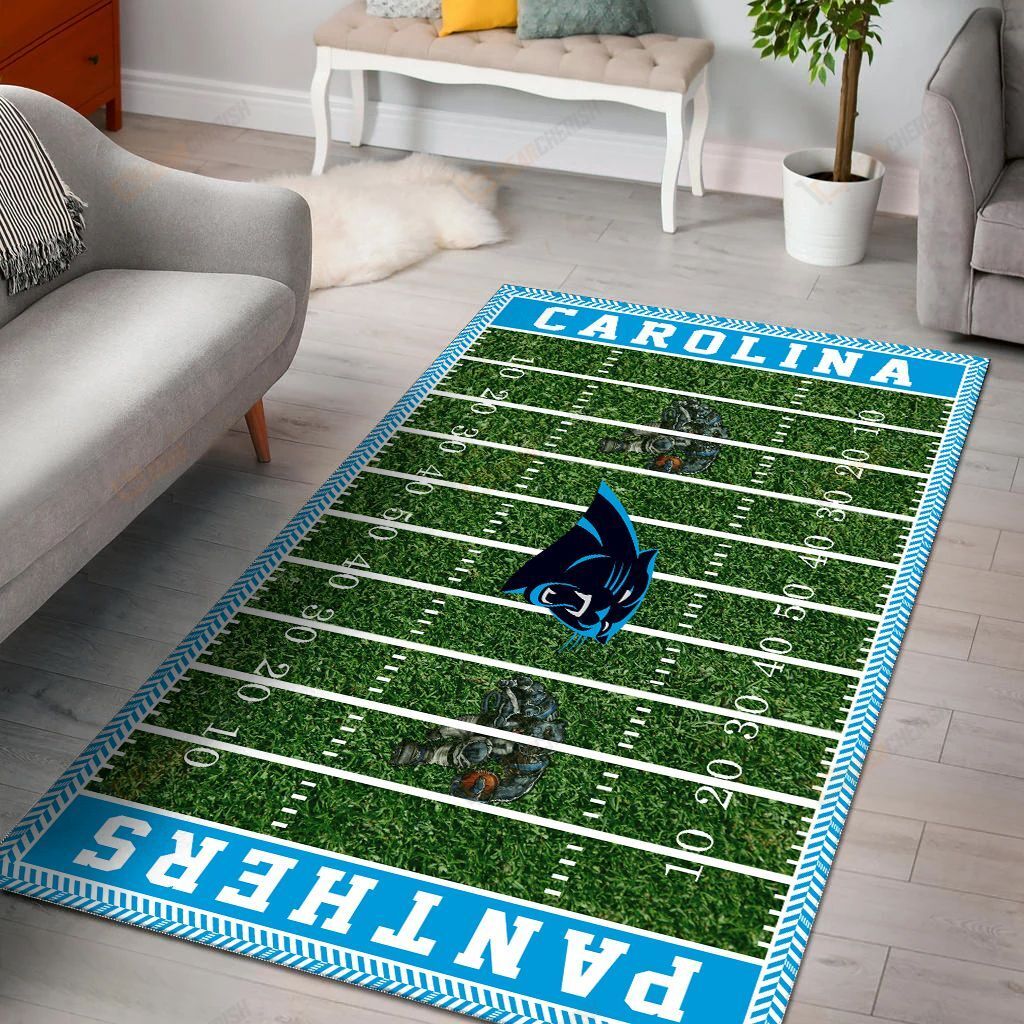 Carolina Panthers Area Rug Carpet American Football Field Polyester Area Rug Mat for Living Dining Dorm Room Bedroom Home Decorative