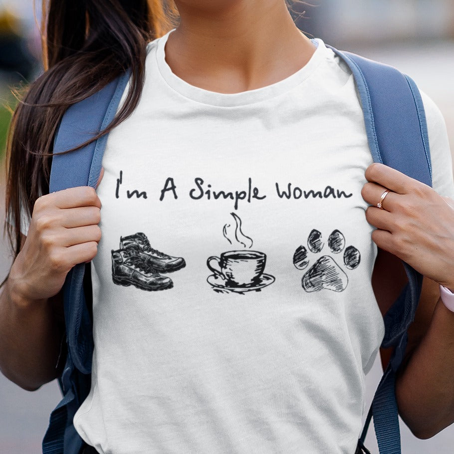 I’m A Simple Woman Loves Hiking Coffee Dog Gift Standard/Premium T-Shirt