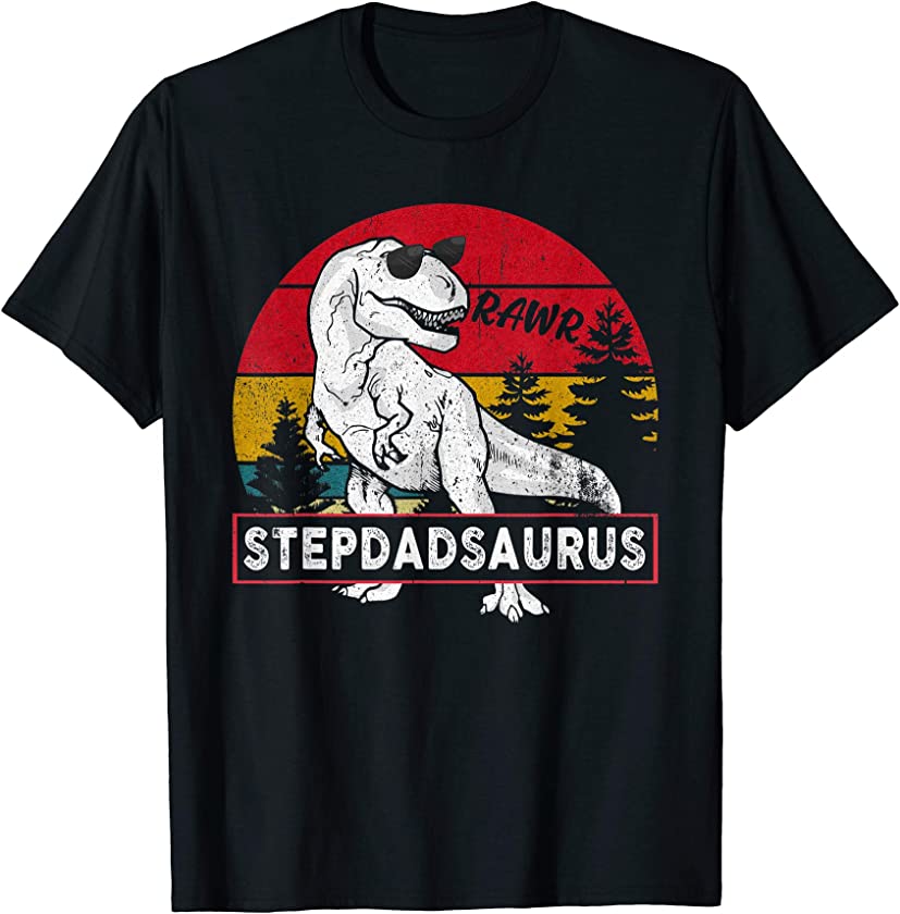 Vintage Stepdadsaurus Shirt Stepdad Saurus Dinosaur Gift Men