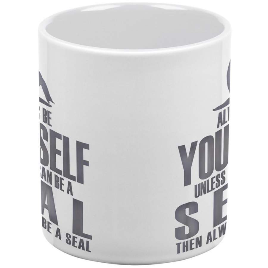 Always Be Yourself Seal White All Over Coffee Mug Set of 2