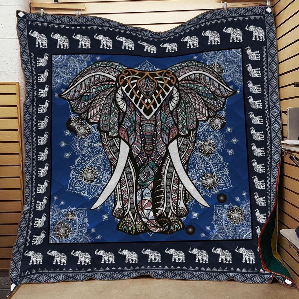 Elephant Vintage Quilt Blanket