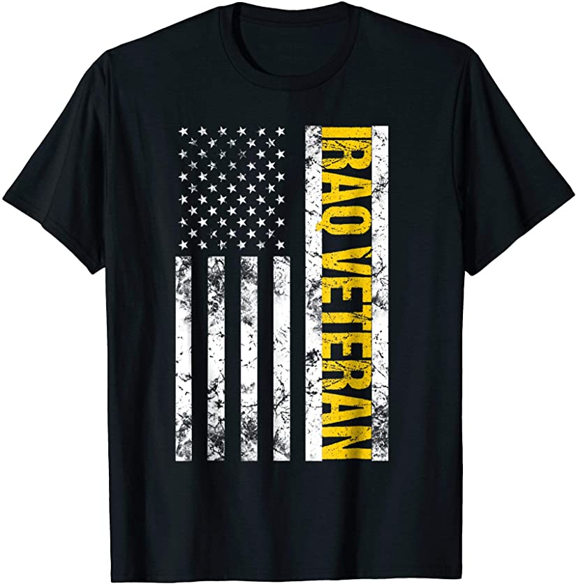 American Flag Iraq Veteran T-Shirt Vintage Veterans Of Iraq