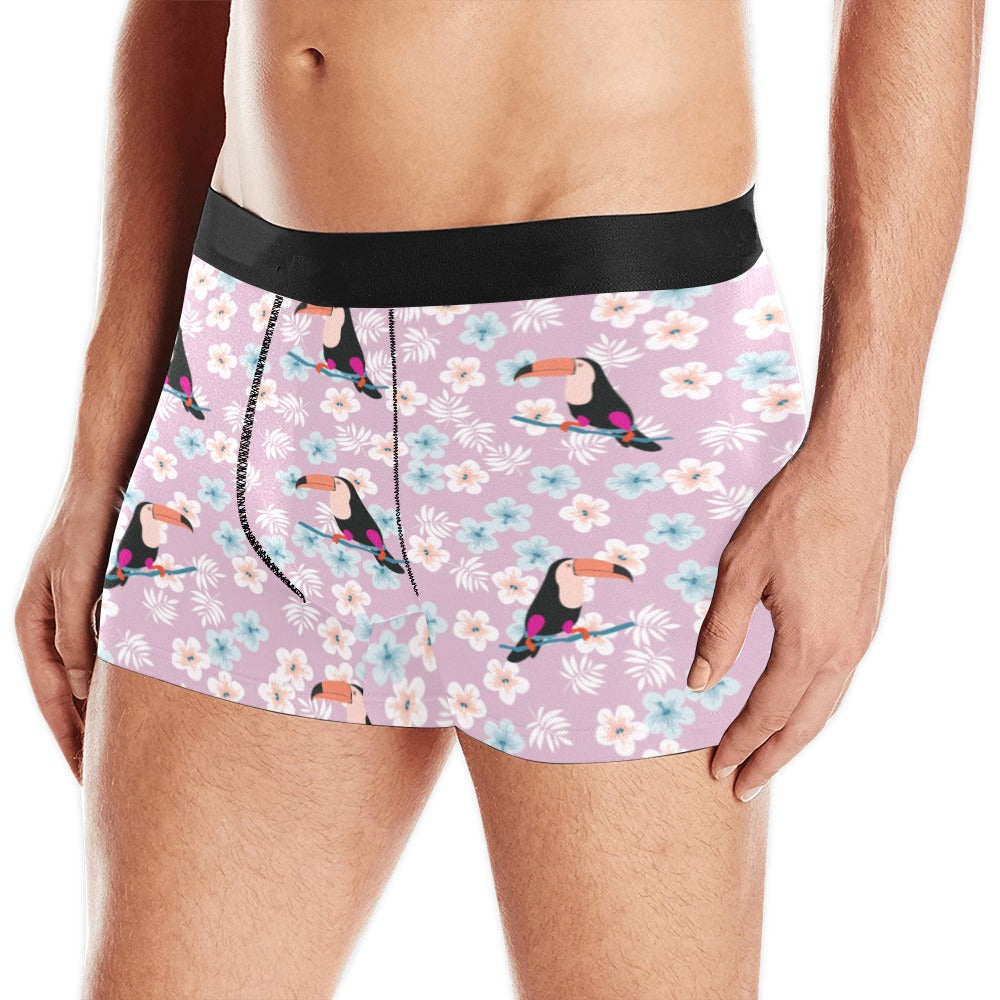 Beautiful Toucan Flower Leaves Men’S All Over Print Boxer Briefs Men’S Underwear