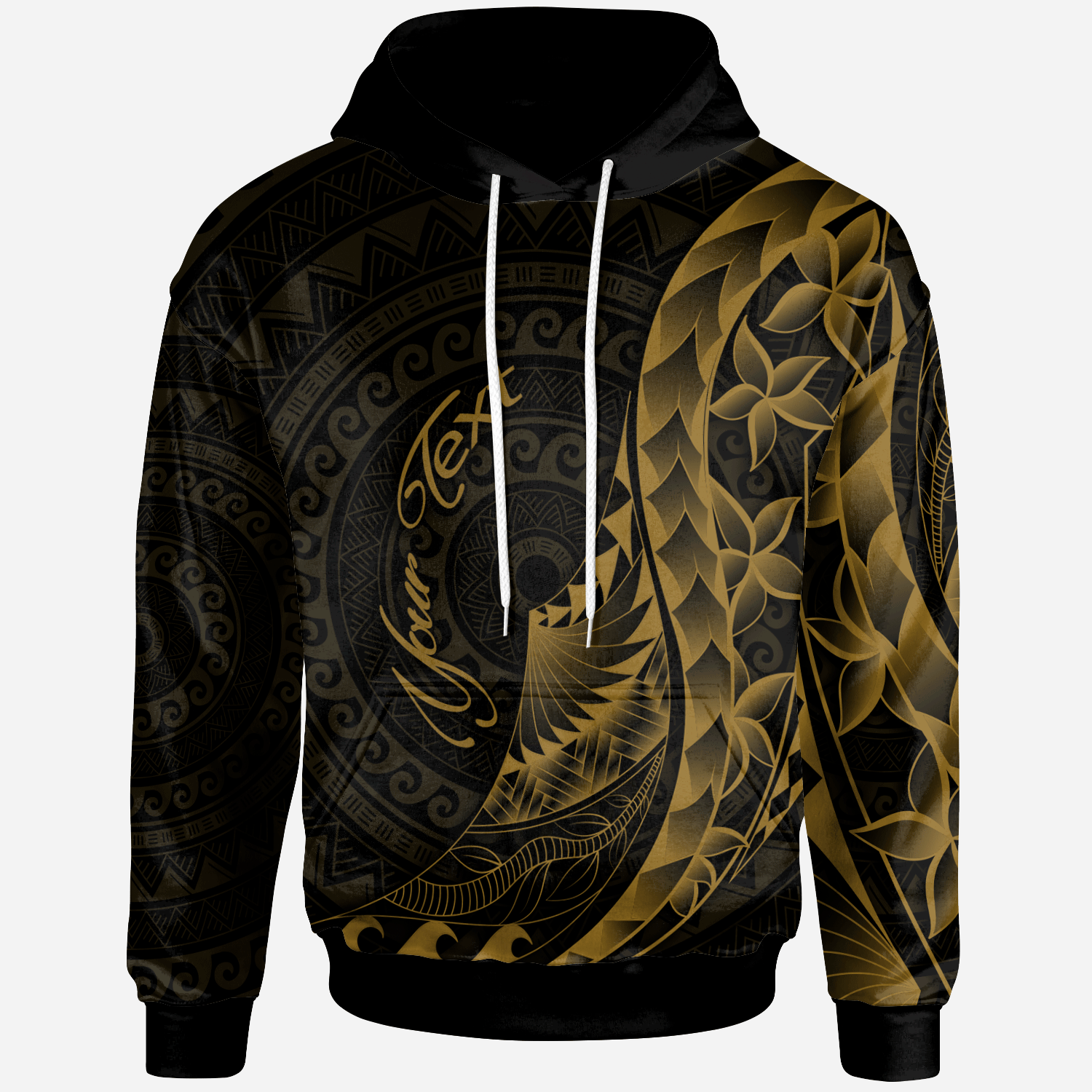 Tonga Hoodie – Custom Personalised Polynesian Pattern Style Gold Color – BN27