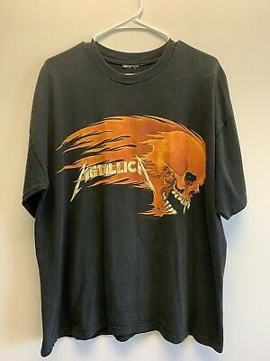 Vintage Metallica Pushead Flaming Skull T Shirt 1994 Giant  90s 9895