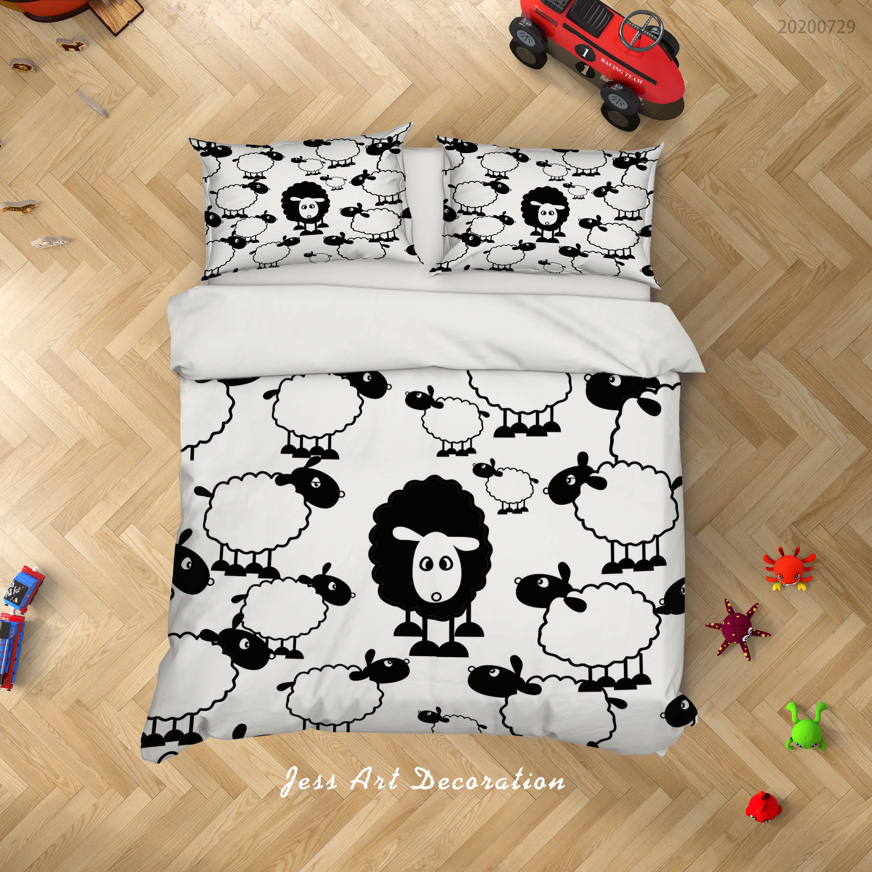 3D Sheep Animal Quilt Cover Set Bedding Set Duvet Cover Pillowcases Lxl 98