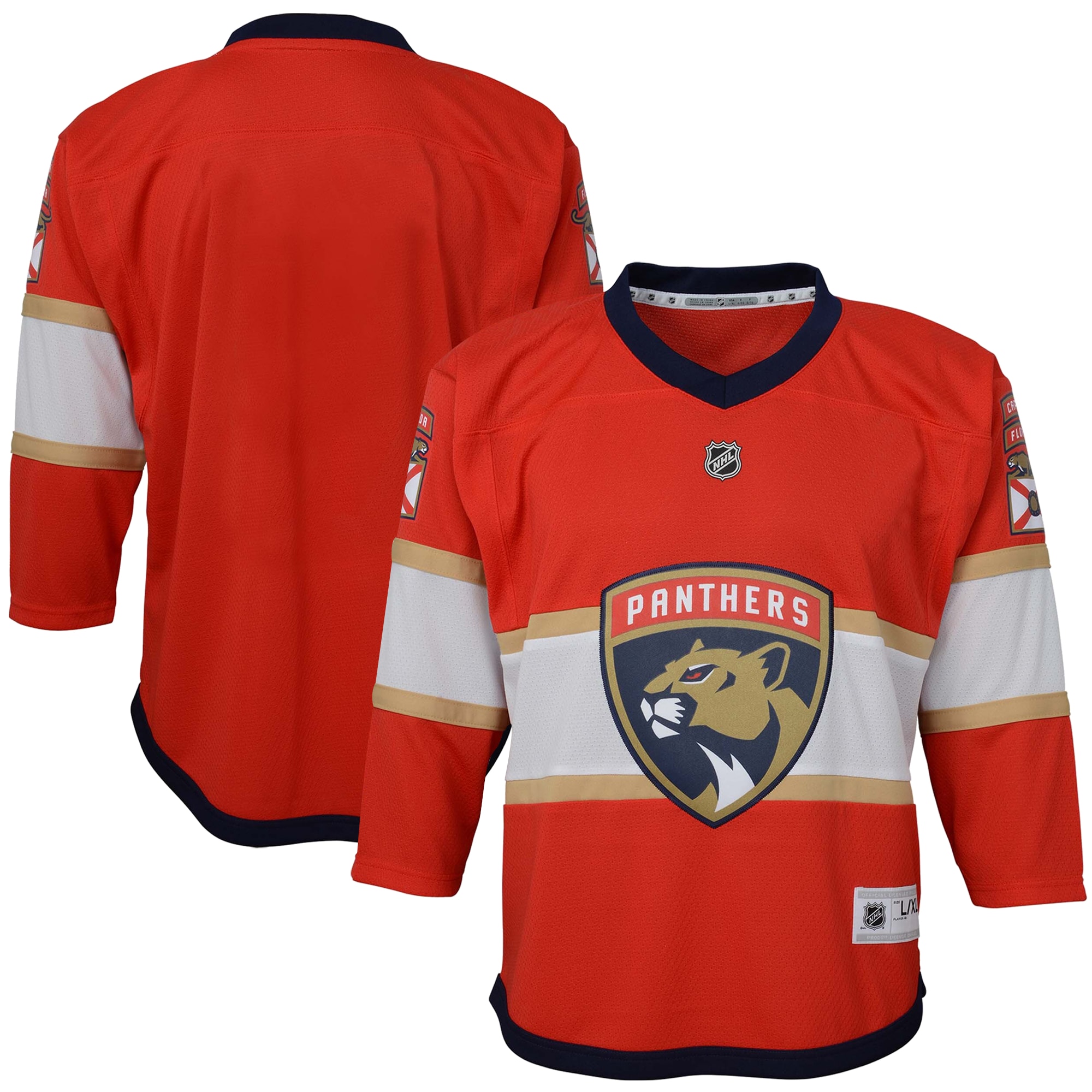 Florida Panthers Youth Home Replica Blank Jersey – Red