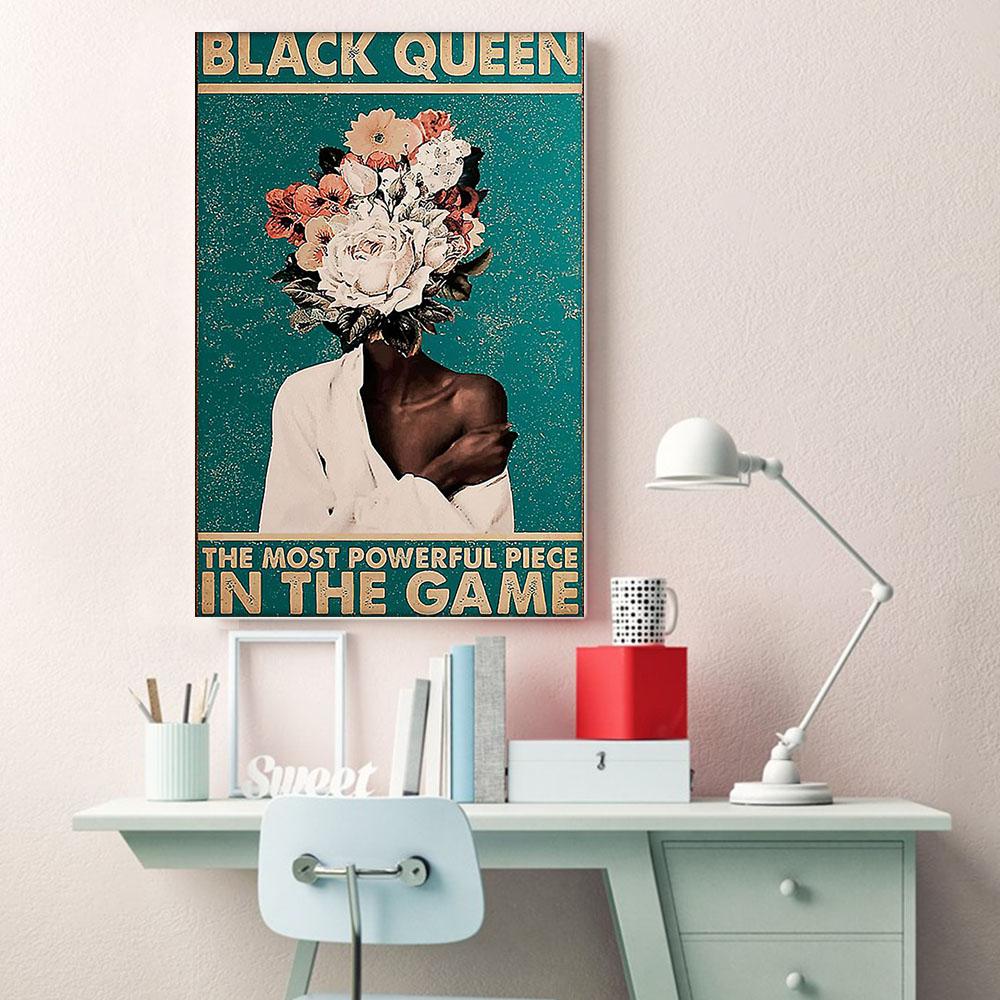 Nice African Custom Canvas Art Holiday African American Black Art Poster Art Print Black Queen African Men Glamorous Wall Art Designs