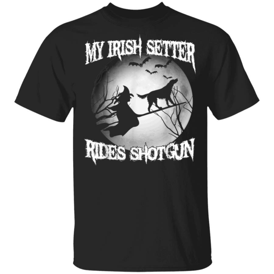 My Irish Setter Rides Shotgun Halloween Shirt Shopmytshirts