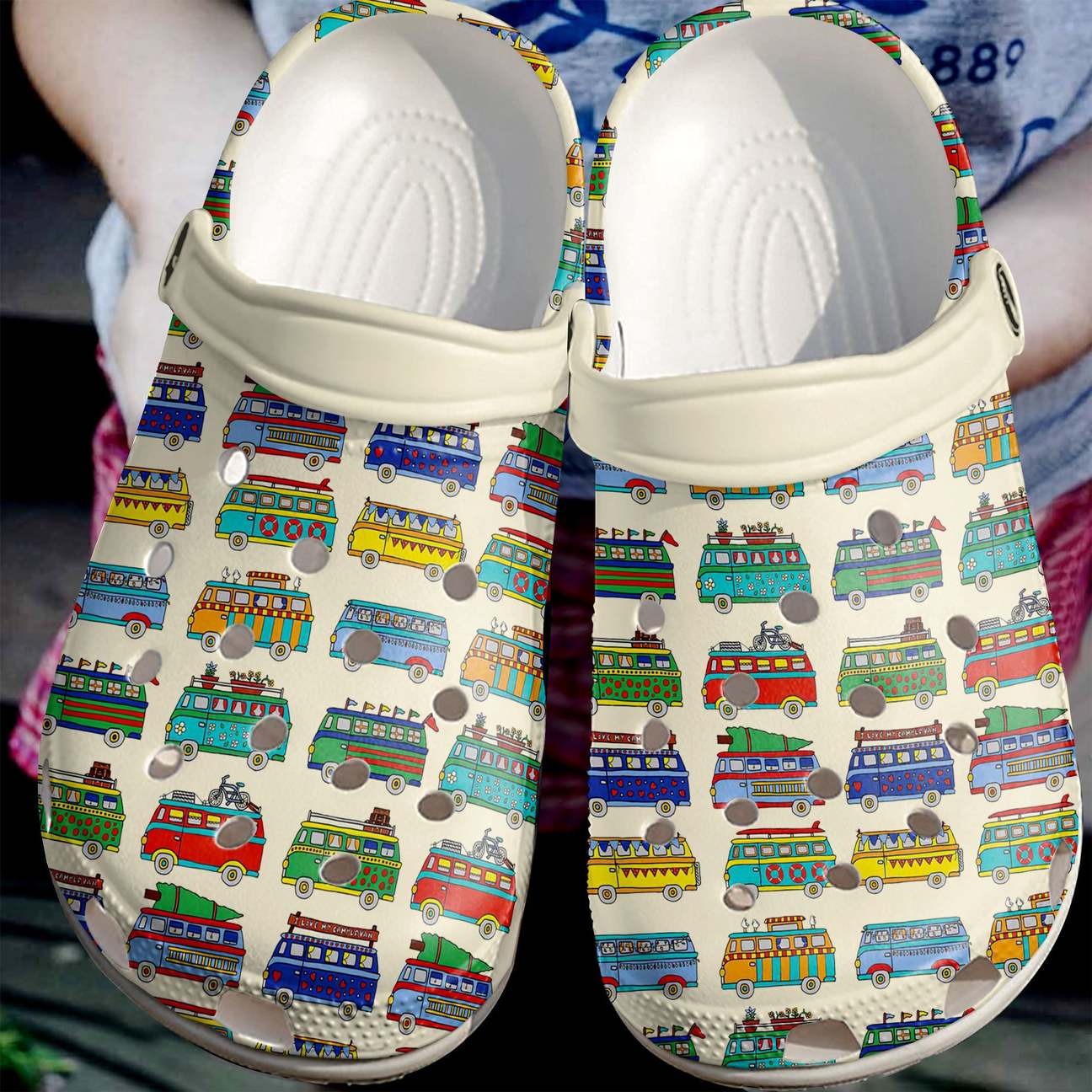 Camping Personalized Clog, Custom Name, Text Campervan, Fashion Style For Women, Men, Kid, Print 3D