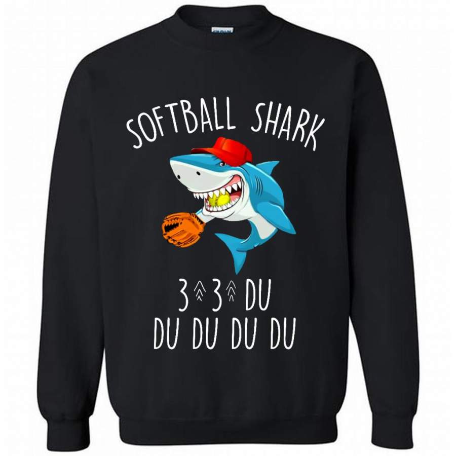 Softball Shark Du Du Du B – Gildan Crewneck Sweatshirt