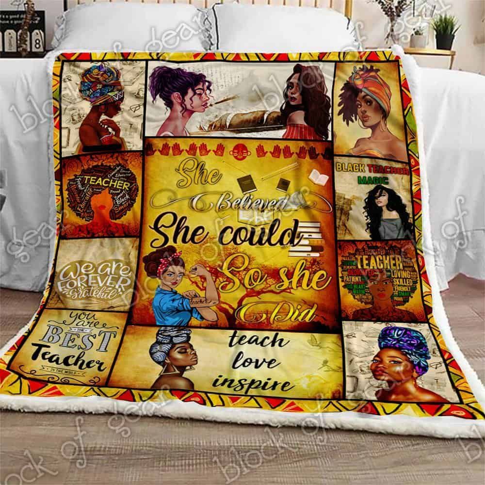 African American Teacher Fleece Blanket DHC1411840VT